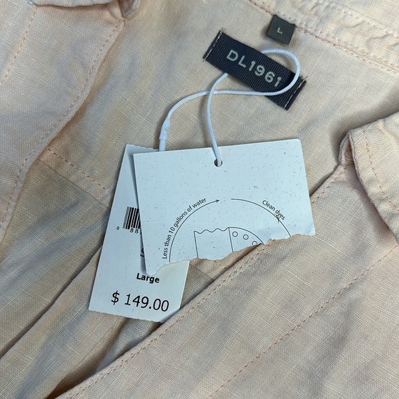 DL1961 | Candice Blouse | Color is Bellini 100% Linen, NWT - Picture 11 of 13